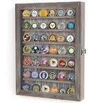 Military Challenge Coin Display Case Holder, 13x17.5 inches Large Cabinet Wall Mount - MK614A (Rustic Wood)