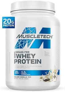 Grass Fed Whey Protein | MuscleTech Grass Fed Whey Protein Powder | Protein Powder for Women & Men | Growth Hormone Free, Non-GMO, Gluten Free | 20g Protein + 4.3g BCAA | Deluxe Vanilla, 1.8 lbs