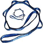 YOBEYI 2pcs Nylon Daisy Chain 6 Loop Adjustable Multipurpose Strap Rope 25kN Strong Climbing Straps 43 Inches for Yoga Swing Yoga Hammock Trapeze Ceiling Anchors Daisy Chains (Blue)