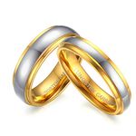 Daesar 2 Pcs Wedding Ring Tungsten Carbide Rings for Him & Her & Free Engraved Women Size 9 & Men Size 9