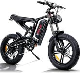 Windone E2 Electric Bike for Adults - 1000W Peak 20" Fat Tire Electric Dirt Ebike, Up to 45KM/H, 75KM Range, 48V 13Ah Removable Battery, Moped Style All-Terrain E Bike for Commuting & Off-Road