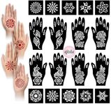 Apcute Temporary Mehndi Tattoo Mehindi stencil paper full hand Set of 18 pc Combo Pack Mehandi Stencils for Women, Girls And Kids, Easy To Use In Just 4 Steps