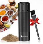 Professional Pepper Grinder Mill Manual - Pepper Cannon Heavy Duty Pepper Mill Refillable, High Output Spice Grinder with Adjustable Coarseness and Stainless Steel Blade Gift Set, Aluminum Matte Black