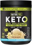 Nature Fuel Keto Meal Replacement Powder, Gluten Free with Coconut Oil, MCT Oil and Grass-Fed Butter, Creamy Vanilla Milkshake, 14 Servings