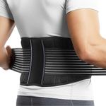 BraceUP Back Support, Back Brace for Men and Women - Lumbar Support Lower Back Belt for Back Pain Relief, Herniated Disc, Heavy lifting, with Dual Adjustable Straps (L/XL 90-110 cm)