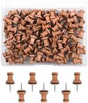 AIEX 100pcs Wood Push Pins Map Tacks Marking Pins Wooden Map Thumb Tacks with Steel Point for Cork Bulletin Board Craft Projects