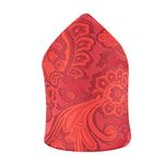 Kovove Red Floral Pocket Square For Men