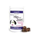 waggedy Advanced Hip and Joint Supplement Dogs with Glucosamine, Chondroitin, MSM & Fatty Acids — Daily Support Dog Health Supplements to Slow Degenerative Process Inside Joints (60 Dog Chews)