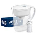 Brita 6 Cup Filter Pitcher withSmart Light Indicator, Reduces Chlorine taste and odour from Tap Water, Filters 151 Litres, Metro, White