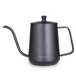 Easyworkz Gooseneck Pour Over Coffee Kettle Stainless Steel Hand Drip Coffee Pot with Long Narrow Spout,Suitable for Induction Cookers, (Black, 30.4 Ounces)