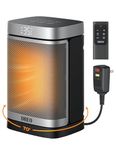 DREO Space Heater for Bathroom and Indoor, Portable Heater, 1500W Safe and Quiet PTC Ceramic Heater, 41-95°F Digital Thermostat, 70°Oscillating, Remote, ALCI Safety Plug, 12h Timer, 5 Modes