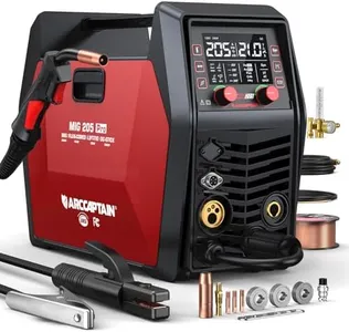 ARCCAPTAIN iControl MIG205 Pro MIG Welder 205A 110V 220V Gas MIG/Gasless Flux MIG/MMA Stick/Lift TIG/Spot Welding/Spool Gun Aluminum Welding Machine, 6 in 1 Professional Welder Machine, APP Control