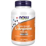 Now Foods, Double Strength L-Arginine, 1.000mg, 120 Vegan Tablets, Amino Acid, Lab-Tested, Gluten Free, Soy Free, GMO Free