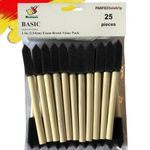 PANCLUB Foam Paint Brush Value Pack 1 Inch - 25 Pack, with Wood Handles, and Great for Art, Varnishes, Acrylics, Stains, Crafts
