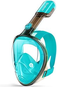 Greatever Full Face Snorkel Mask, Snorkeling Gear for Adults with Latest Dry Top Breathing System and Detachable Camera Mount, Foldable Snorkel Mask Adult, Snorkels Anti-Fog & Anti-Leak(Green, L/XL)