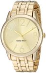 Nine West Women's Quartz Watch with Gold Dial Analogue Display and Gold Alloy Bracelet NW/1578CHGB