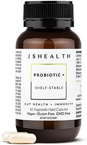 JSHealth Vitamins Gut Health and Immunity Formula | Probiotics for Women and Men | Shelf Stable Probiotic Supplement for Digestive Health and Immune Support (60)