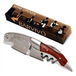 Professional Waiters Corkscrew by Barvivo - This Wine Opener is Used to Open Beer and Wine Bottles by Waiters, Sommelier and Bartenders Around The World. Made of Stainless Steel and Black Resin.