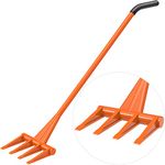 Dolibest Heavy Duty Crowbar, 147cm Long Handled Pry Bar Bent Large Wrecking Bar Roughneck Utility Bar Skirting Removal Tool Pallet Buster Breaker Demolition Tool with Soft Ergonomic Handle Sleeve