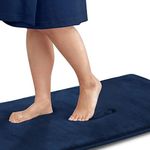 Genteele Bath Mats for Bathroom - Non Slip, Absorbent, Velvet, Memory Foam Bathroom Rug - Quick Dry Mat Carpet - Home Decor and Accessories Navy 17" x 24"