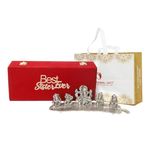 INTERNATIONAL GIFT Silver Musical Ganesh God Idol | Best Sister Printed Box | Carry Bag