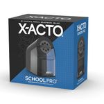 X-ACTO Pencil Sharpener, SchoolPro Electric Pencil Sharpener, Heavy Duty Electric Pencil Sharpener for School, Classroom and Teacher Supplies, Perfect Addition to Homeschooling Supplies, Black,1 Count