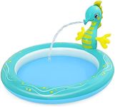 Bestway Seahorse Sprinkler Paddling Pool Kids Swimming Pool, Inflatable Pool, Outdoor Garden Pool, Ages 6+