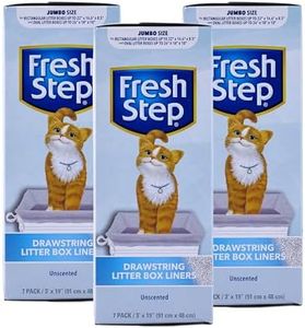 Fresh Step Drawstring Large Litter Box Liners | Heavy Duty Liners for Cat Litter Box | Scented & Unscented Available | Quick & Easy Cleanup, Unscented, Jumbo - 3 Pack