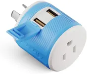 OREI Australia, New Zealand, China Travel Plug Adapter with Dual USB - Type I (U2U-16), Will Work with Cell Phones, Camera, Laptop, Tablets, iPad, iPhone and More