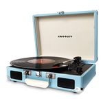 Crosley CR8005D-TU Cruiser Deluxe Portable 3-Speed Turntable with Bluetooth, Turquoise