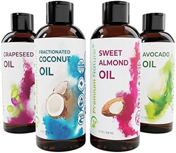 Carrier Oils for Essential Oil - 4 Piece Variety Pack Gift Set Coconut Oil Grapeseed Oil Avocado Oil & Sweet Almond Best Oils for Stretch Mark Dry Skin Moisturizer Hair Packaging May Vary 4oz Each