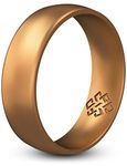 Knot Theory Antique Gold Silicone Ring for Men Women - Breathable Comfort Fit 6mm Wedding Band Size 10