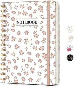 PAPEJOON Lined Spiral Journal Notebook for Women, A5 Cute Hardcover Spiral Journals for Work, Note Taking, 150 Numbered Pages 100 GSM College Ruled Spiral Bound Notebook, 5.75" x 8.38", Pink Speckles