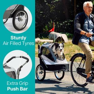 InnoPet Sporty Dog Trailer – Red Pet Stroller and Bike Carrier