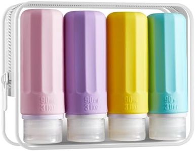 INSFIT Travel Bottles for Toiletries, TSA Approved 90ml/3oz Travel Size Containers, BPA Free Leak Proof Squeezable Silicone Tubes for Shampoo Conditioner Lotion Body Wash with Labels