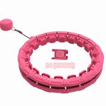 Perogen Smart Weighted Fit Hula Hoop,2 in 1 Weight Loss 24 Detachable Knots Loos Hoops,Fitness Equipment for Adult (Pink)