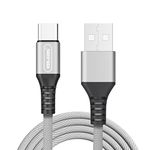 VEN-DENS USB C Charger Cable for Motorola Moto G6/G6 Play/G7/G7 Plus/G7 Play/G7 Power/G9 Plus/G9 Power Type C Fast Charging (1.5 Meter) High Speed Charging Lead Nylon Charger Cable (SILVER)