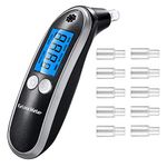 Ketone Meter Professional, Advanced Digital Ketone Analyzer & Ketosis Tester, Instant Results, Portable Breath Tester for Ketosis Testing with 10 Mouthpieces, Easy-to-Use (Black)