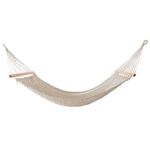 Slack Jack Closeweave Rope Hammock | Jhula for Adults & Kids with Hardwood Spreader Bars, Hanging Swing for Camping, Garden, Balcony, Capacity Upto 110 Kgs, Free Hanging Accessory (Natural-Single)