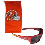 Siskiyou Unisex's Edge Wrap Sunglass and Bag Set NFL Sports Fan Shop Kansas City Chiefs, One Size, Team Color