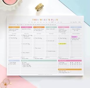 ThreeKin Weekly Planner - Premium 52-Sheet Tear-Off Notepad, 8.5 x 11 inches, Clean Colorful Design, Perfect for Work, School, Projects, and Entrepreneurs, Female & USA Owned Business