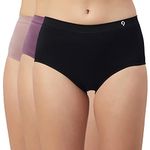 C9 Airwear High Rise Solid Pack Of 3 Seamless Hipster Polyamide Panties Combo For Ladies (L, Multicolor)