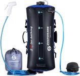 Zyxformis Camping Shower Bag, 5 Gal/20L TPU Material Portable Shower Bag with Foot Pump and Press-Type Shower Nozzle for Camping Beach Swimming Outdoor Traveling Hiking