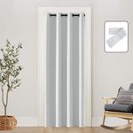 SHINELAND White Ash Doorway Curtain for Interior Door,Fits Opening 24,28,30,32,36 Inch,80 Inches Long,Alternative to 78'' - 80'' Accordion Door/Barn Door/Bifold Door/Folding Door/Closet