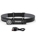 Energizer Hybrid LED Head Torch Rechargeable or Battery Powered, Powerful Bright Headlamp, Water Resistant Headlight for Camping, Outdoor Lights and Running, USB Charging Cable Included