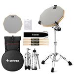 Donner Drum Practice Pad with Snare Drum Stand Kit, Including double-Sided 12 Inch Drum Pad, Drumsticks, Adjustable Stand Fits 10''-14'' Dia Drums