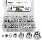 Epi-Torque 202 Pcs Stainless Steel Serrated Metric Acorn Cap Nuts Hex Dome Cap Assortment Kit, 7 Sizes - M3 M4 M5 M6 M8 M10 M12