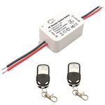 DieseRC 433Mhz Universal Wireless Remote Control Switch DC 12V 24V 1CH RF Relay Receiver Module with 2 Transmitters, EV1527 Learning Code Smart Home Remote Switch