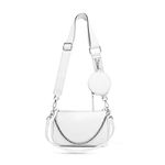 AMHDV Women Multipurpose Crossbody Bags Small Shoulder Bag Fashion 3 in 1 Zip Handbags with Coin Purse, 02-white, S-Small