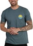 INTO THE AM Wavy T-Shirt - Cool Space Design Tees for Men (Light Blue, Small)